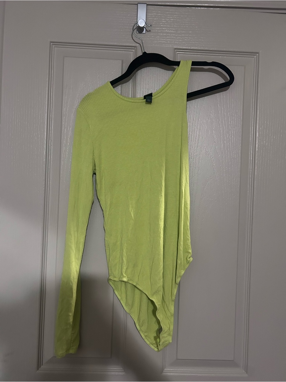 wild fable Neon Lime One-Shoulder Ribbed Bodysuit